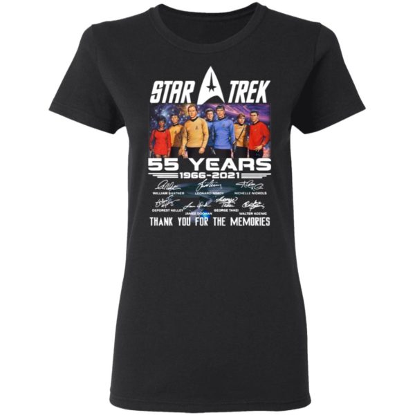 Star Trek 55 Years 1966 2021 Signatures Thank You For The Memories Shirt