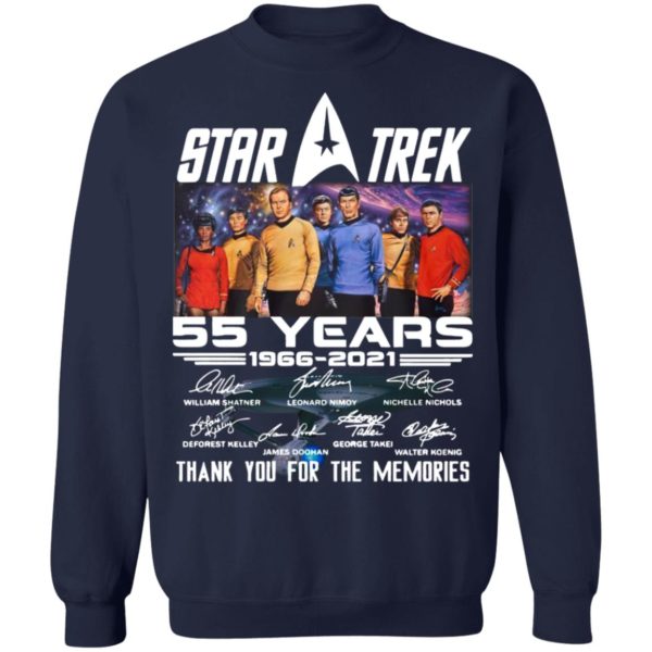 Star Trek 55 Years 1966 2021 Signatures Thank You For The Memories Shirt