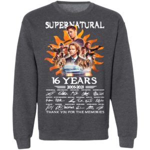 Supernatural 16 Years 2005 2021 Signatures Thank You For The Memories Shirt