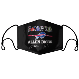 Buffalo Bills Mafia Allen Diggs signatures Face Mask