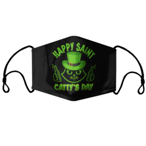 Happy Saint Cattys Day Funny Cat St Patricks Day Face Mask