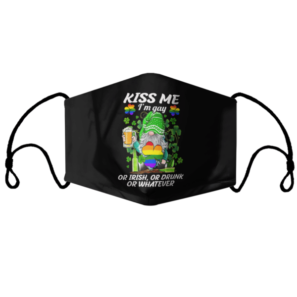 Kiss Me Im Gay Or Irish Or Drunk Or Whatever LGBT St Patricks Day Irish Gnome Face mask