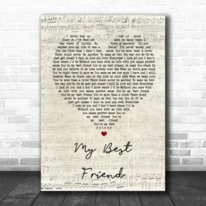 Tim McGraw My Best Friend Script Heart Song Lyric Quote Poster Canvas