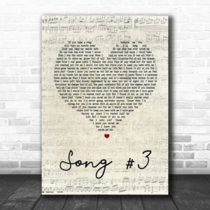 Stone Sour Song 3 Script Heart Song Lyric Quote Poster Canvas