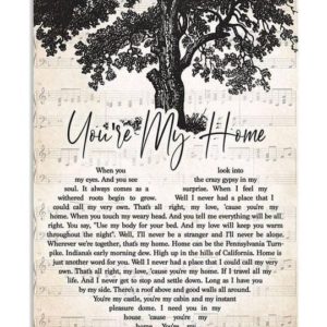 Billy Joel youre my home lyrics heart typography for fan Poster Canvas