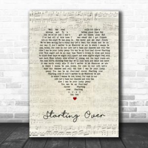 Chris Stapleton Starting Over Script Heart Song Lyric Music Poster Canvas