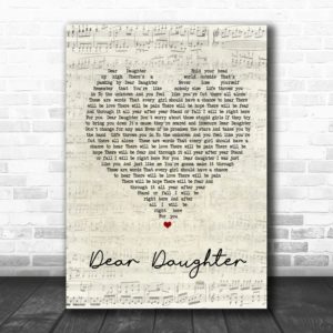 Halestorm Dear Daughter Script Heart Song Lyric Quote Poster Canvas