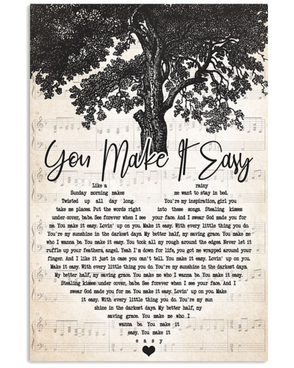 Jason Aldean You Make It Easy Like A Rainy Sunday Morning Makes Me Want To Stay In Bed Poster Canvas