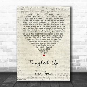 Staind Tangled Up In You Script Heart Song Lyric Quote Poster Canvas