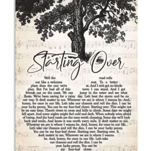 Chris Stapleton Starting Over Lyrics Heart Typography For Lovers Poster Canvas
