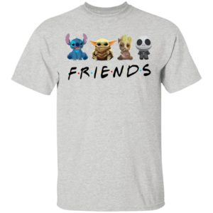 Baby Yoda Stitch Groot And Jack Skeleton With Friend 2021 Shirt, Kid Tee