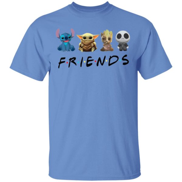Baby Yoda Stitch Groot And Jack Skeleton With Friend 2021 Shirt, Kid Tee
