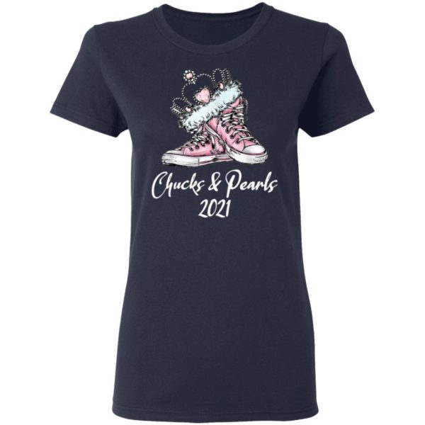 Kamala Harris chucks and pearls 2021 pink converse sneakers shirt