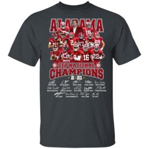 Alabama Crimson Tide team player CFP national Champions 2021 signatures shirt