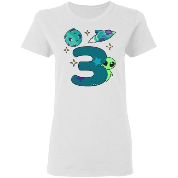 Spaceship planet and Baby Alien Boys 3rd birthday shirt