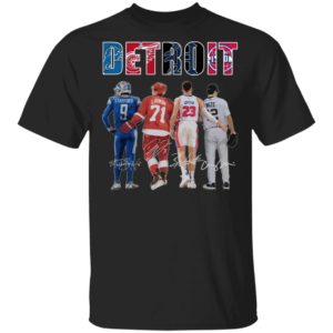 Detroit Detroit Lions Detroit Red Wings Detroit Pistons Detroit Tigers Stafford Larkin Griffin Mize Signatures Shirt