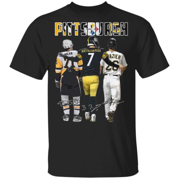 Pittsburgh Pittsburgh Steelers Pittsburgh Penguins malkin Roethlisberger Raizer signatures shirt