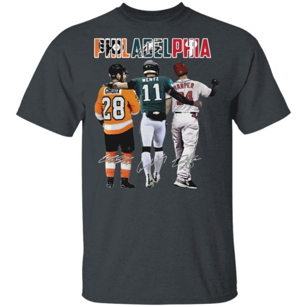 Philadelphia Philadelphia Eagles Philadelphia Flyers Primary Philadelphia Phillies Claude Giroux Signatures Shirt
