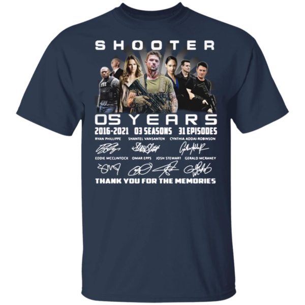 Shooter 05 Years 2016-2021 03 Seasons 31 Episodes Thank You For The Memories Signatures Shirt
