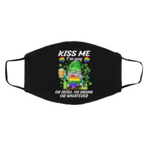 Kiss Me I’m Gay Or Irish Or Drunk Or Whatever LGBT St Patrick’s Day Irish Gnome Face mask