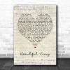 Luke Combs Better Together Script Heart Song Lyric Quote Music Poster Canvas