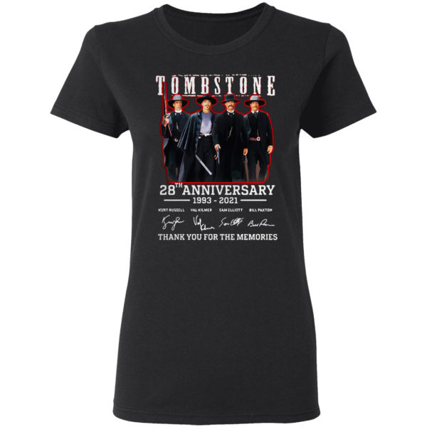 Top Tombstone 28th Anniversary Thank You For The Memories Signatures Shirt