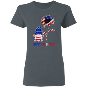 Gnome And Sunflower Happy 4th Of July American Flag Shirt