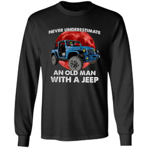 Jeep Never Underestimate An Old Man With A Jeep Moon Red shirt