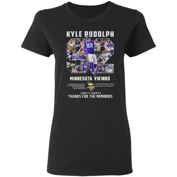 Kyle Rudolph Minnesota Vikings 2011-2021 thanks you for the memories signature shirt