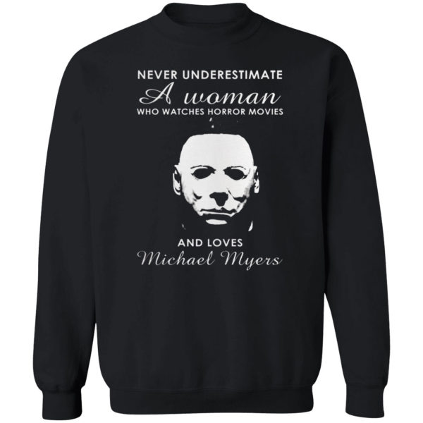 Never Underestimate A Woman Who Watches Horror Movies And Loves Michael Myers Shirt