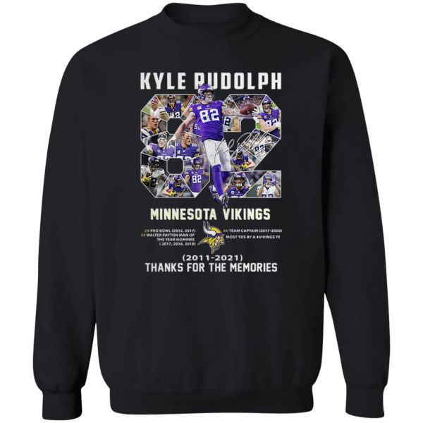 Kyle Rudolph Minnesota Vikings 2011-2021 thanks you for the memories signature shirt