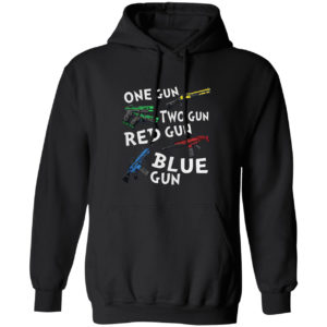 One gun two gun red gun blue gun shirt