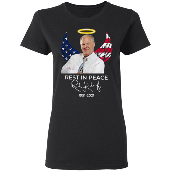 Rush Limbaugh Angel American flag rest in peace 1951-2021 signatures shirt