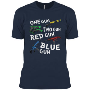 One gun two gun red gun blue gun shirt