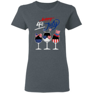 Wine Happy 4th Of July American Flag Shirt