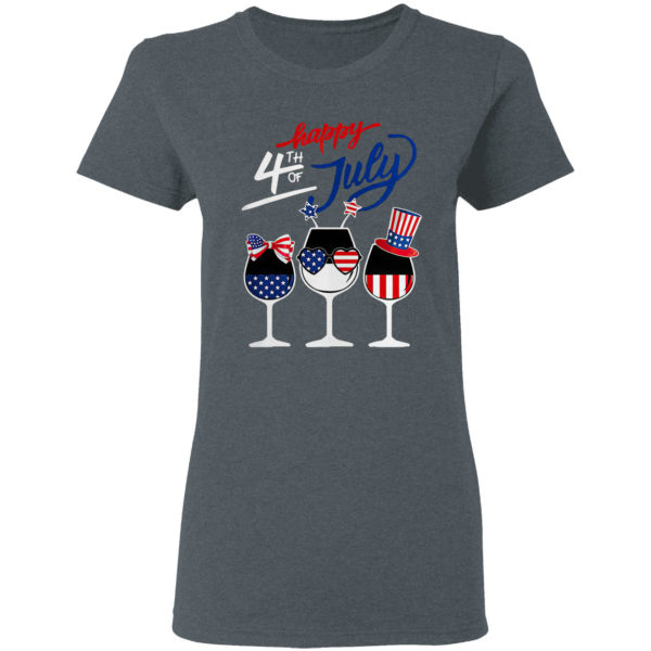 Wine Happy 4th Of July American Flag Shirt