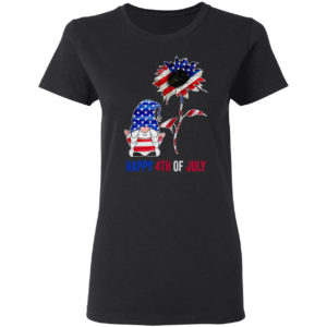 Gnome And Sunflower Happy 4th Of July American Flag Shirt