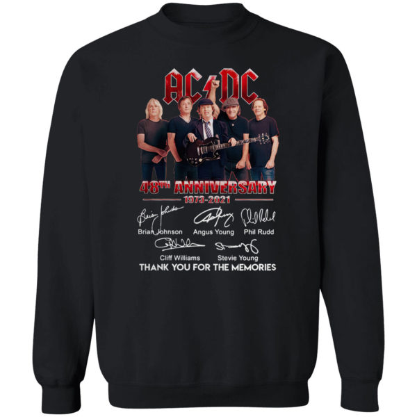 ACDC 48th anniversary 1973-2021 thank you for the memories signatures shirt