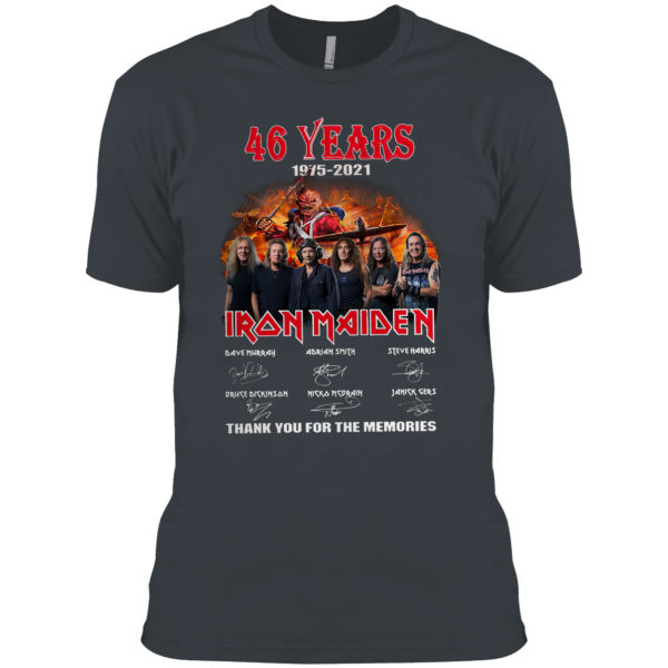 46 years 1975 2021 Iron Maiden thank you for the memories signature shirt
