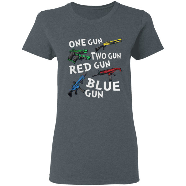 One gun two gun red gun blue gun shirt