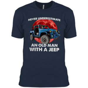 Jeep Never Underestimate An Old Man With A Jeep Moon Red shirt