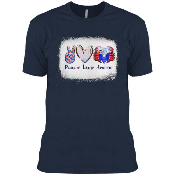 Peace love America navy USA shirt