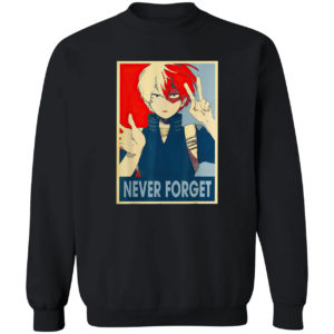 Todoroki Academia Arts My Hero Anime Character Never Forget Shirt