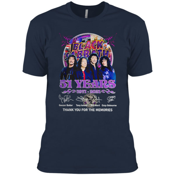 Black Sabbath band 51 Years 1971-2021 signatures shirt