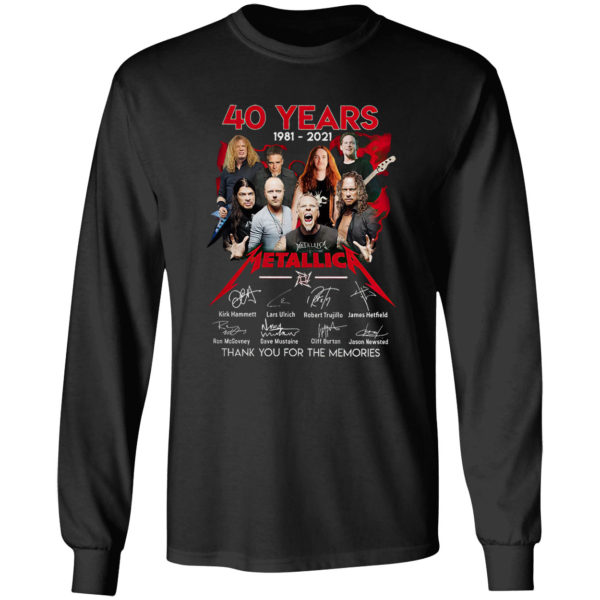 40 years 1981 2021 Metallica Kirk Hammett Lars Ulrich signatures shirt