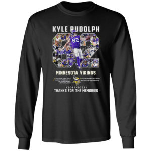 Kyle Rudolph Minnesota Vikings 2011-2021 thanks you for the memories signature shirt