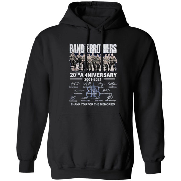 Band of brothers 20th anniversary 2001 2021 thank you for the memories shirt