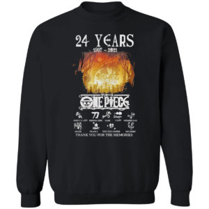 Monkey D. Luffy One Piece 24 years of 1997-2021 thank you for the memories shirt