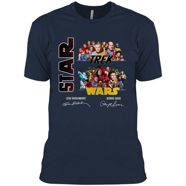 Star Trek Star Wars Gene Roddenberry George Lucas signatures shirt