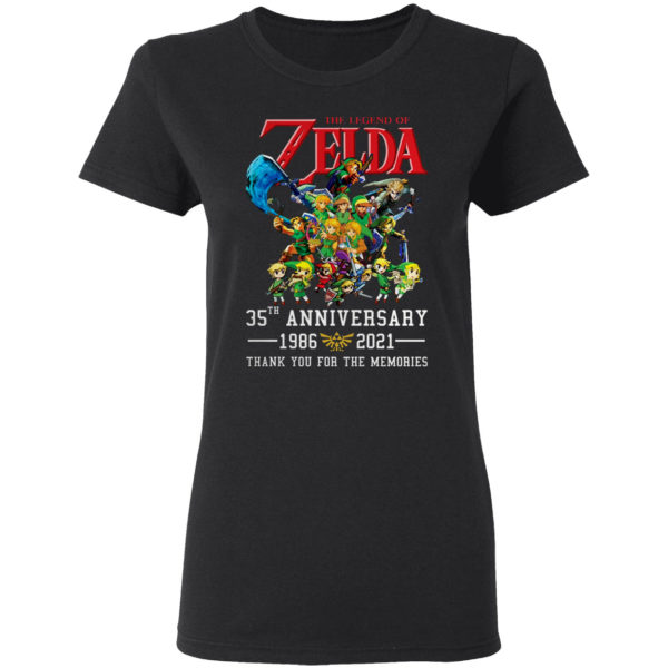 The Legend Of Zelda 35Th Anniversary 1986 2021 Thank You For The Memories Shirt